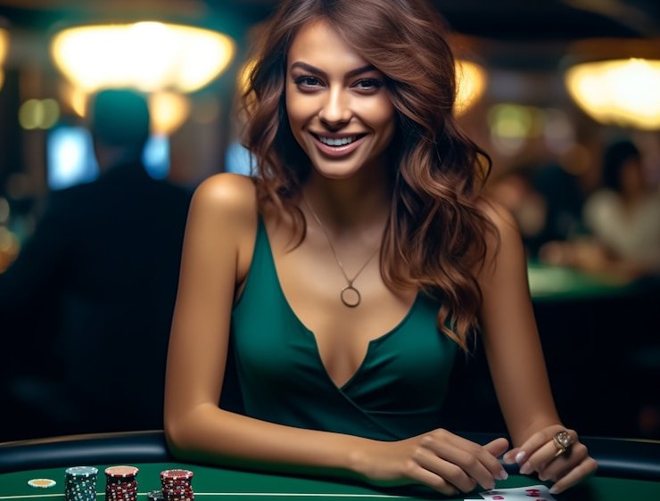 Antarmuka meja Bandar Poker di aplikasi mobile royalking4 dengan kartu dealer, tangan pemain, dan kontrol taruhan